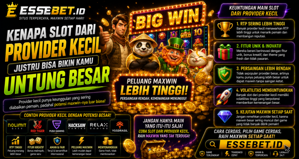 Kenapa Slot dari Provider Kecil Justru Bisa Bikin Kamu Untung Besar